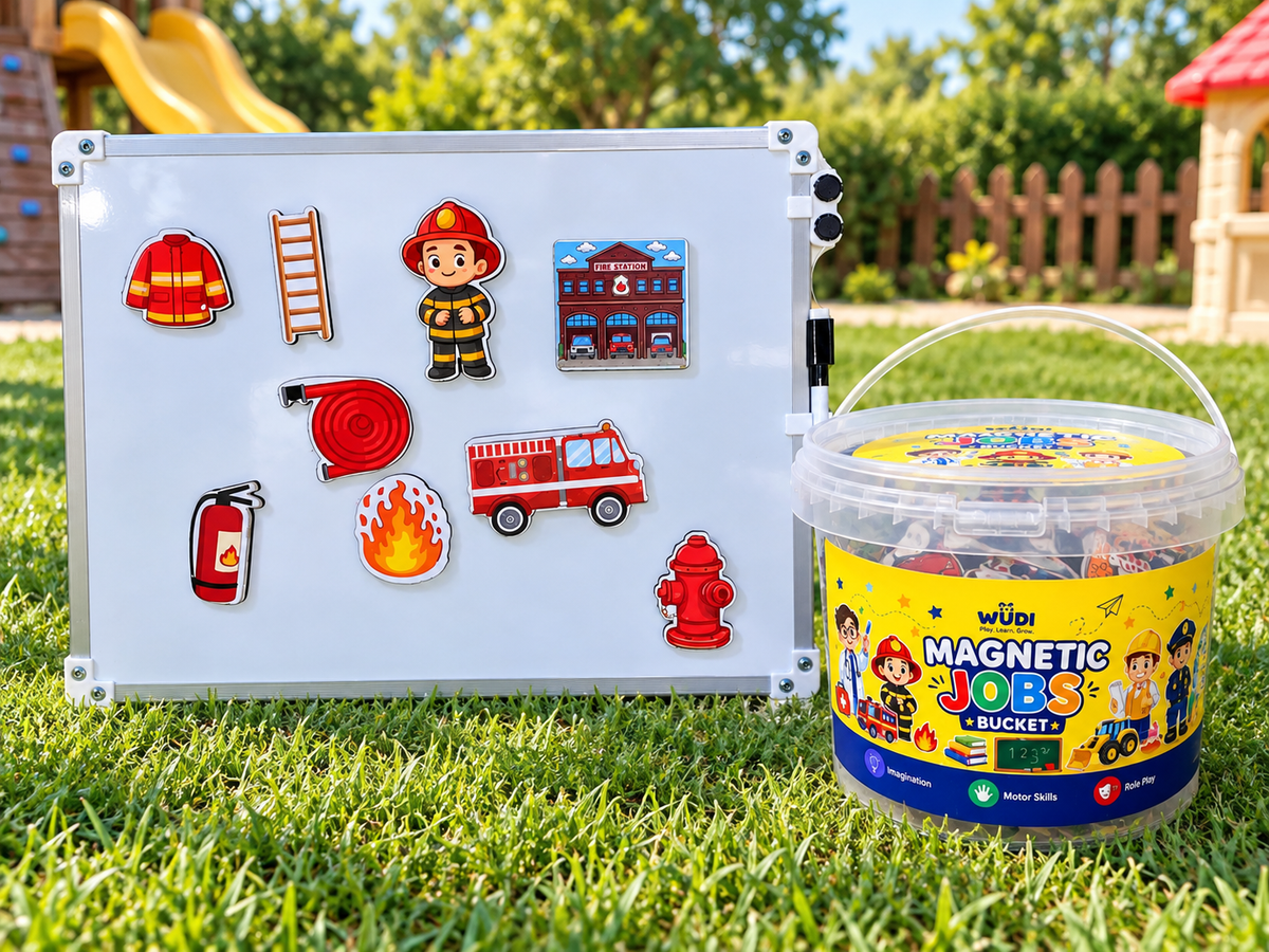 Magnetic Jobs Bucket + Whiteboard