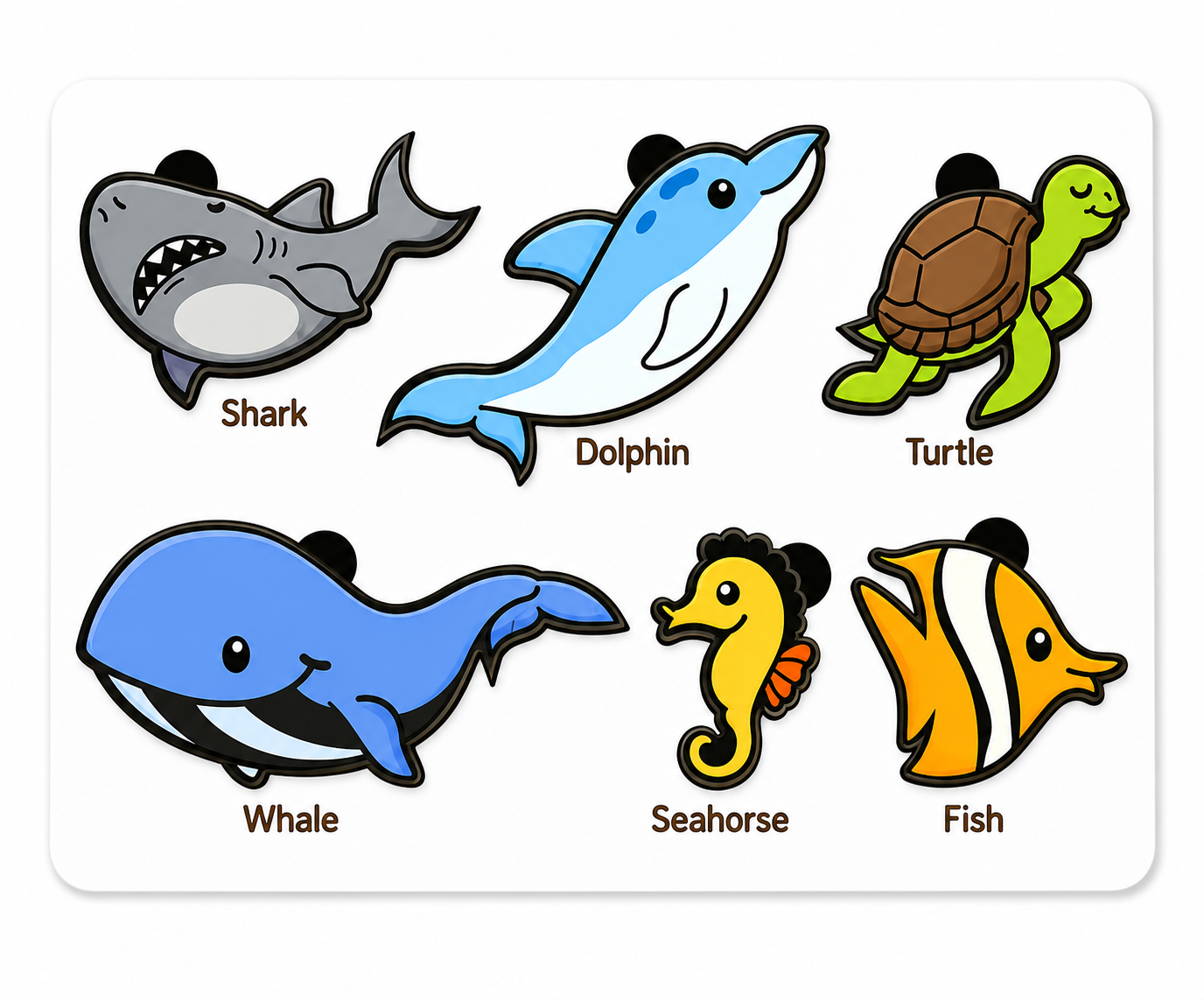 Wooden Sea Animal Board